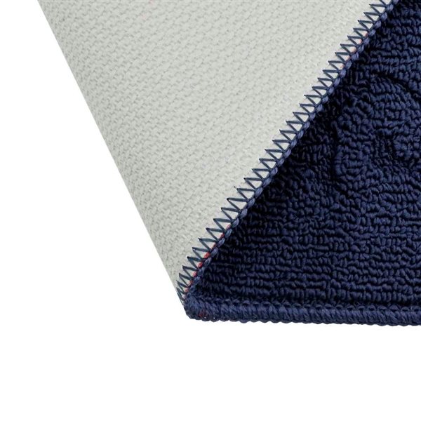 Marina Decoration 2-Pack 20 x 32-in Half-Moon Jacquard Solid Non-Slip Rubber Backing Kitchen Rug - Navy Blue