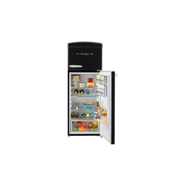 Unique Appliances Classic Retro 7.5-ft³ Refrigerator w/ Top Mount Freezer - Matte Black