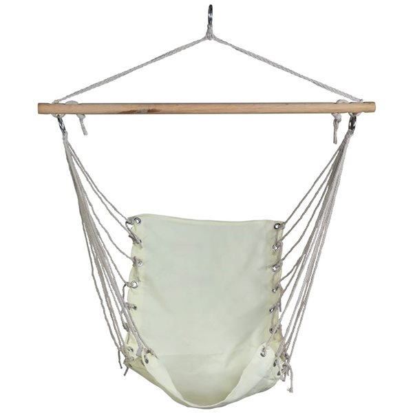 Northlight 37.25 x 33-in Hammock Chair with Wooden Bar - Cream