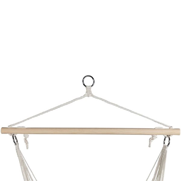 Northlight 37.25 x 33-in Hammock Chair with Wooden Bar - Cream