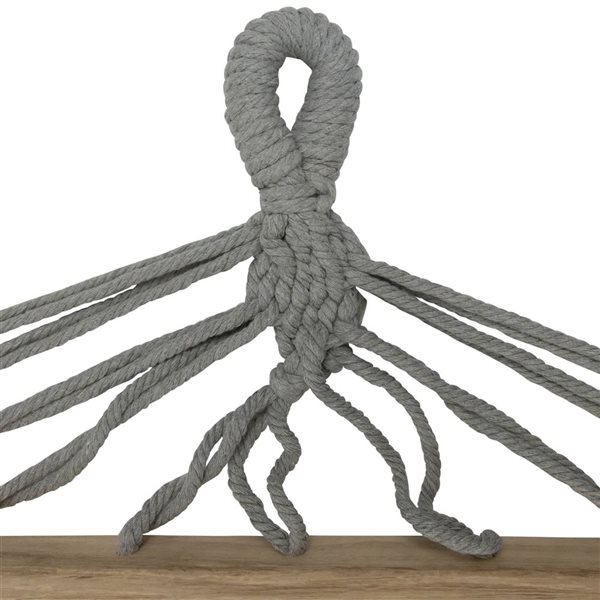 Northlight 100 x 41-in Hammock with Netted Fringe and Wooden Bars - Grey