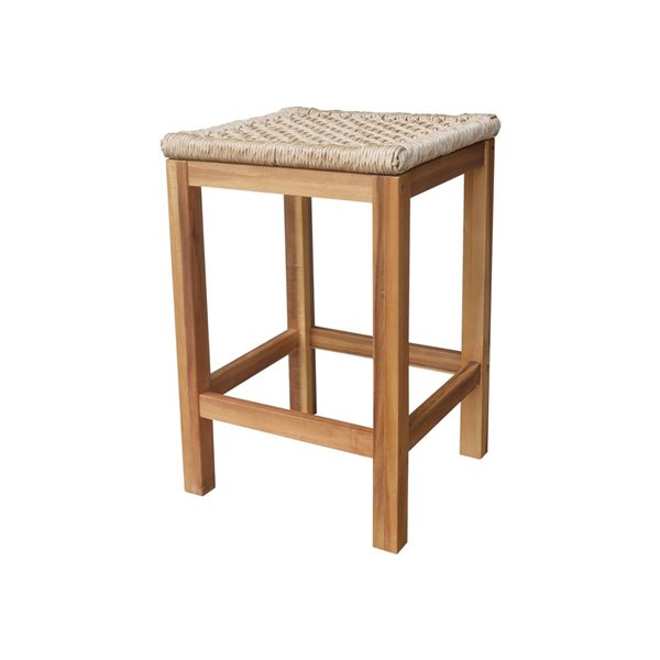 Set of 2 International Concepts Outdoor Stools w/ PE Wicker Seats
