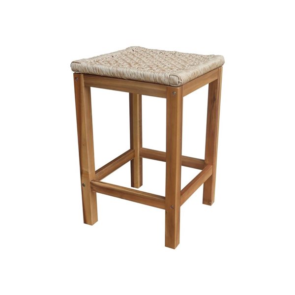 Set of 2 International Concepts Outdoor Stools w/ PE Wicker Seats