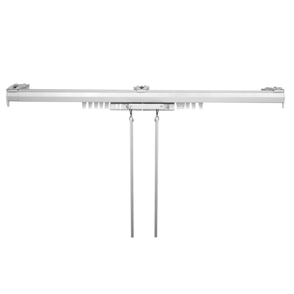 Rod Desyne Baton Drawn Traverse Curtain Rod 66-120-in - White