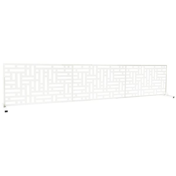Oakland Living 6 x 4-ft White Freestanding Metal Privacy Screen Room Divider