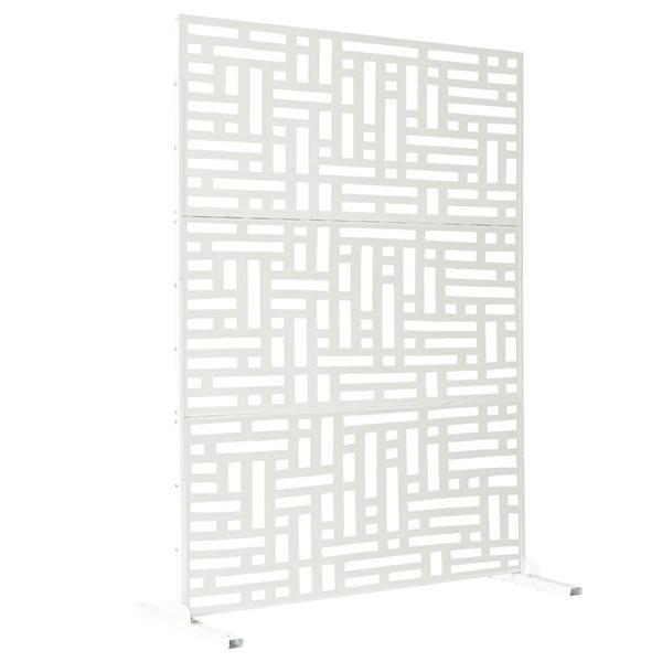 Oakland Living 6 x 4-ft White Freestanding Metal Privacy Screen Room Divider