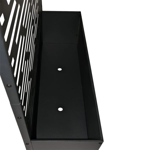 Oakland Living 6 x 4-ft Black Freestanding Metal Privacy Screen Room Divider with Flower Box