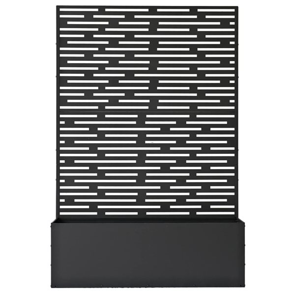 Oakland Living 6 x 4-ft Black Freestanding Metal Privacy Screen Room Divider with Flower Box