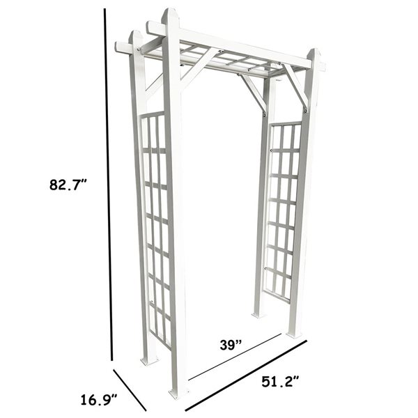 Oakland Living 4.27-ft x 82.7-in White Modern Aluminum Garden Arbor Arch