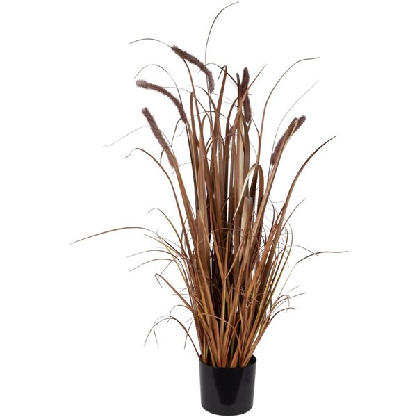 Northlight 40-in Artificial Onion Grass Plant - Brown Pot