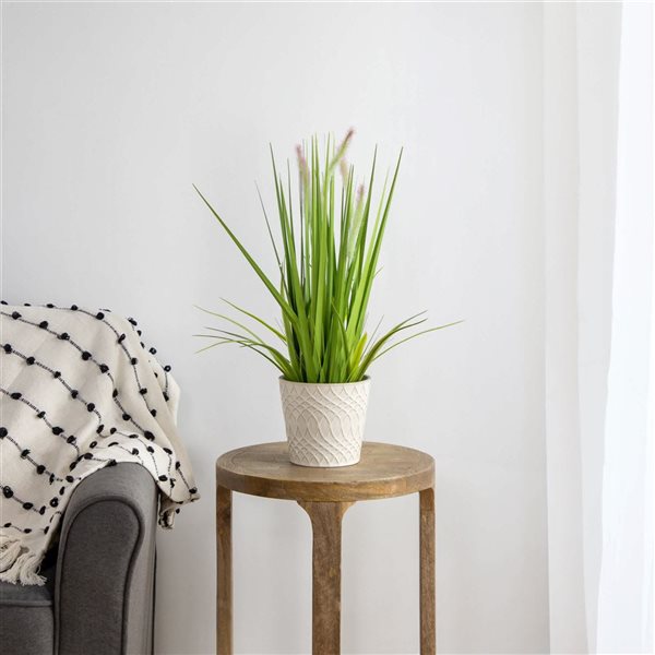 Northlight 24-in Artificial Green Onion Grass Plant - Tin Pot