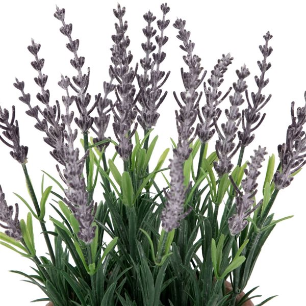 Northlight 10-in Artificial Lavender and Leaves - Weathered Pot