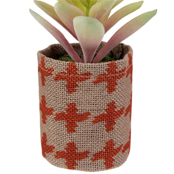 Northlight 4.75-in Artificial Pastel Succulent - Burlap Bag