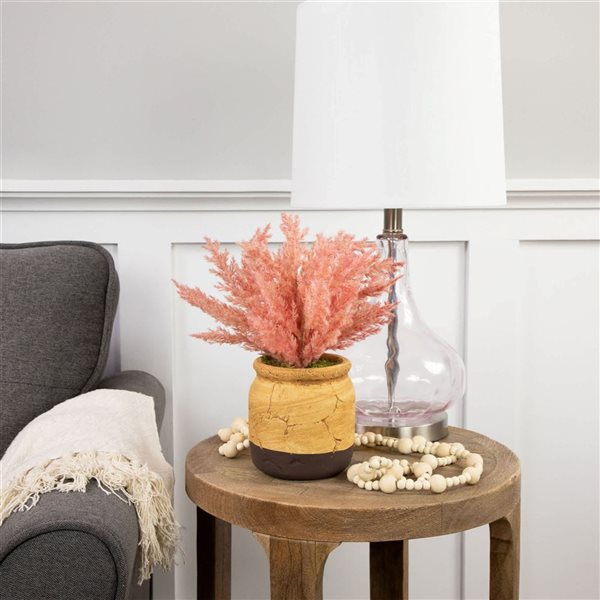 Northlight 12-in Artificial Astilbe Plant - Pink Ceramic Pot