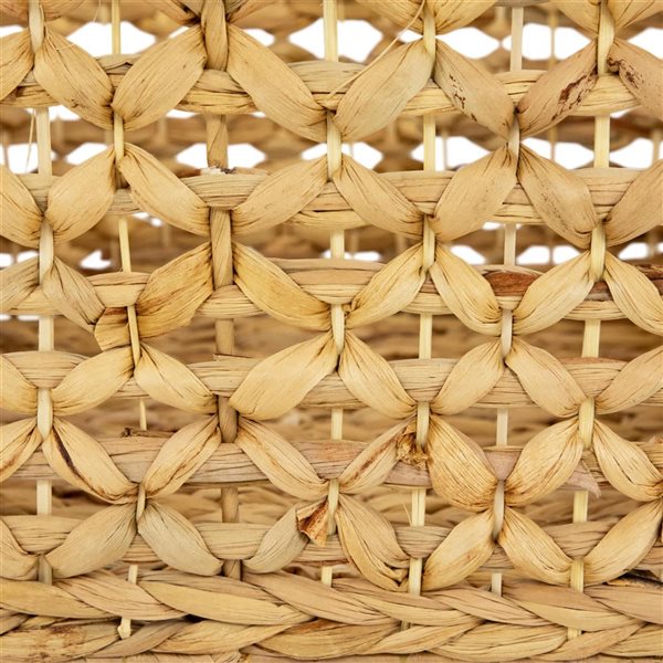 Northlight 17.75-in 3-Pc Diamond Weave Rectangular Water Hyacinth Baskets with Handles - Beige