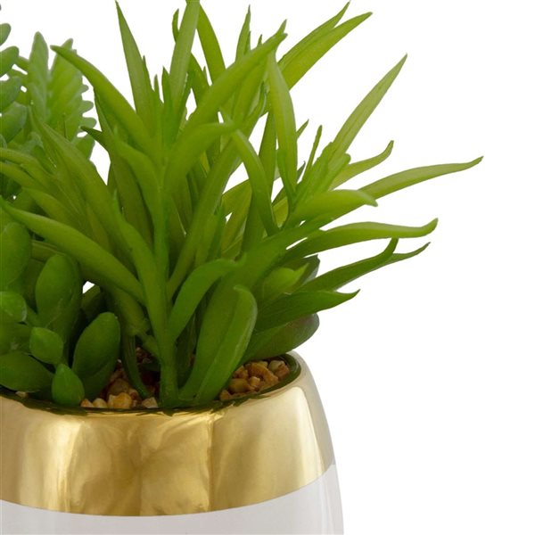 Northlight 6.5-in Mixed Artificial Succulent Arrangement - Ceramic Pot