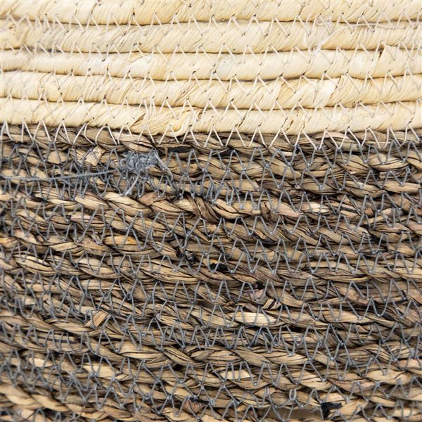 Northlight 13.25-in 3-Pc Woven Seagrass Storage Baskets with Built-in Handles - Beige