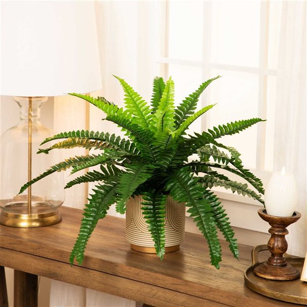 Northlight 17.5-in Potted Artificial Tall Green Boston Fern Plant