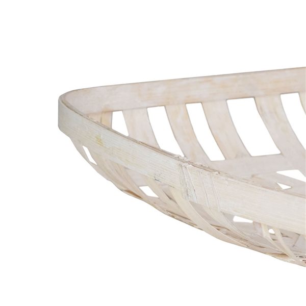 Northlight 3-Pc Rectangular Lattice Tobacco Baskets - White