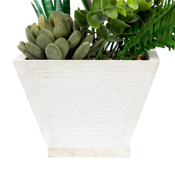 Northlight 13-in Artificial Orchid with Succulent Plants - Dark Pink