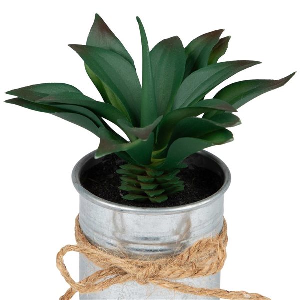 Northlight 7-in Green Tropical Artificial Foliage - Tin Planter