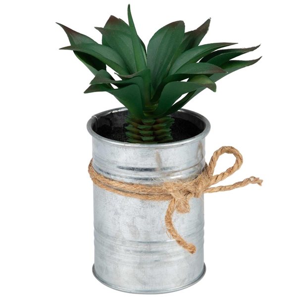 Northlight 7-in Green Tropical Artificial Foliage - Tin Planter