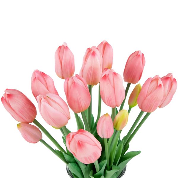 Northlight 18-in 6-Pc Real Touch Pink Artificial Tulip Floral Bundles