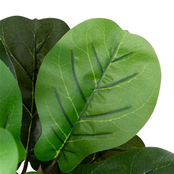 Northlight 26-in Two-Tone Fiddle Leaf Fig Artificial Potted Plant - Green