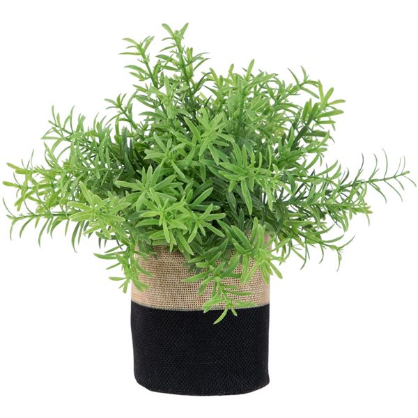 Northlight 9-in Leafy Artificial Spring Foliage - Two-Toned Burlap Covered Pot