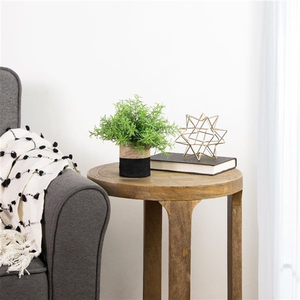 Northlight 9-in Leafy Artificial Spring Foliage - Two-Toned Burlap Covered Pot