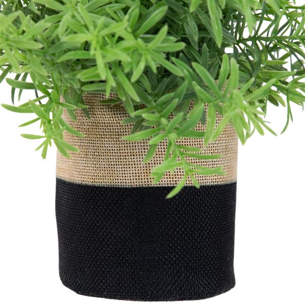 Northlight 9-in Leafy Artificial Spring Foliage - Two-Toned Burlap Covered Pot