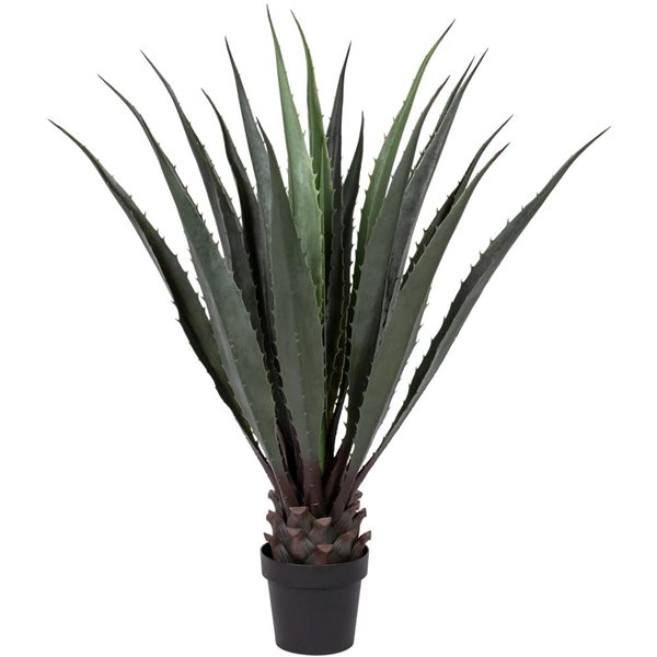 Northlight 43-in Real Touch Artificial Agave Succulent Plant - Black Pot