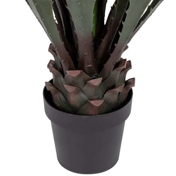Northlight 43-in Real Touch Artificial Agave Succulent Plant - Black Pot