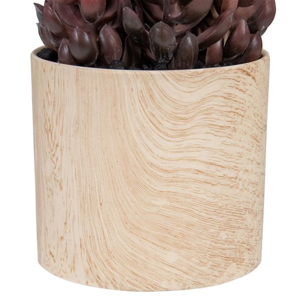 Northlight 7-in Purple Artificial Succulent - Faux Wood Pot