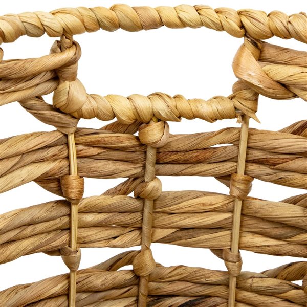 Northlight 15.5-in 4-Pc Fishtail Weave Water Hyacinth Storage Baskets with Handles