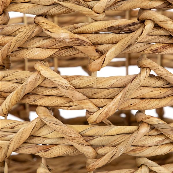 Northlight 15.5-in 4-Pc Fishtail Weave Water Hyacinth Storage Baskets with Handles