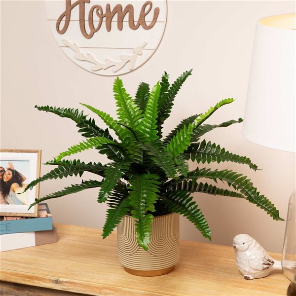 Northlight 17.5-in Potted Artificial Green Boston Fern Plant