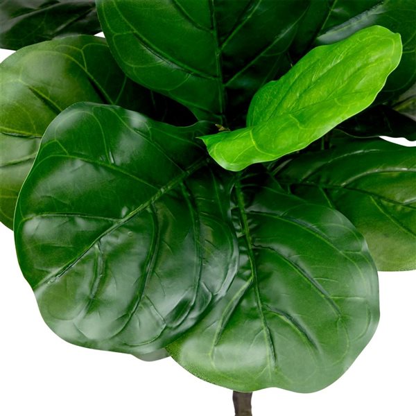 Northlight 4-ft Potted Two-Tone Green Artificial Wide Fiddle Leaf Fig Tree