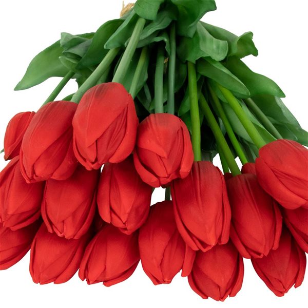 Northlight 18-in Real Touch Red Artificial Tulip Floral Bundles - Set of 6