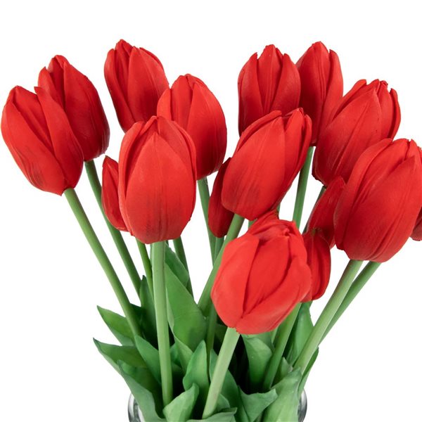 Northlight 18-in Real Touch Red Artificial Tulip Floral Bundles - Set of 6