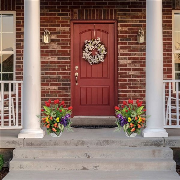 Northlight 18-in Real Touch Red Artificial Tulip Floral Bundles - Set of 6