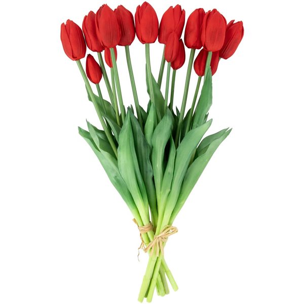 Northlight 18-in Real Touch Red Artificial Tulip Floral Bundles - Set of 6