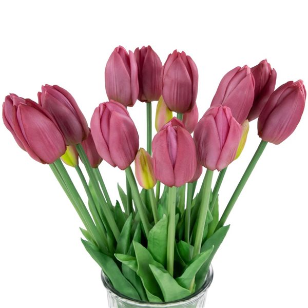 Northlight 18-in Real Touch Purple Artificial Tulip Floral Bundles - Set of 6