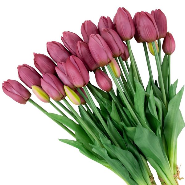 Northlight 18-in Real Touch Purple Artificial Tulip Floral Bundles - Set of 6