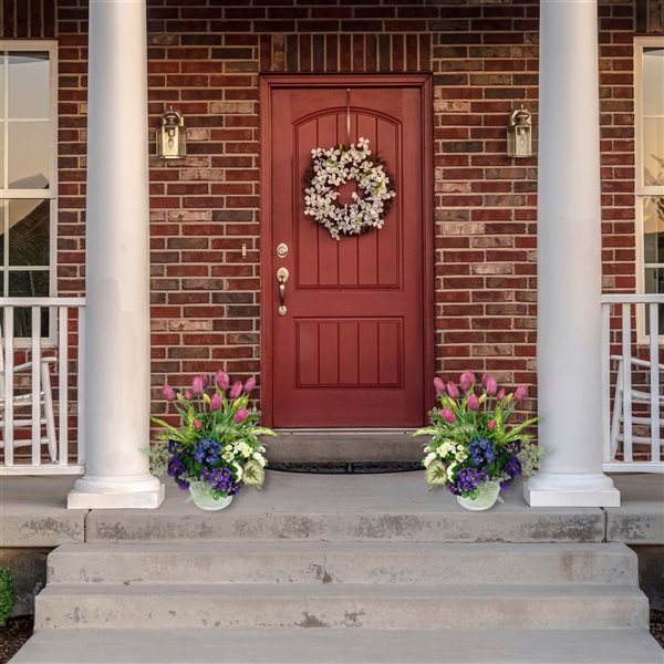 Northlight 18-in Real Touch Purple Artificial Tulip Floral Bundles - Set of 6