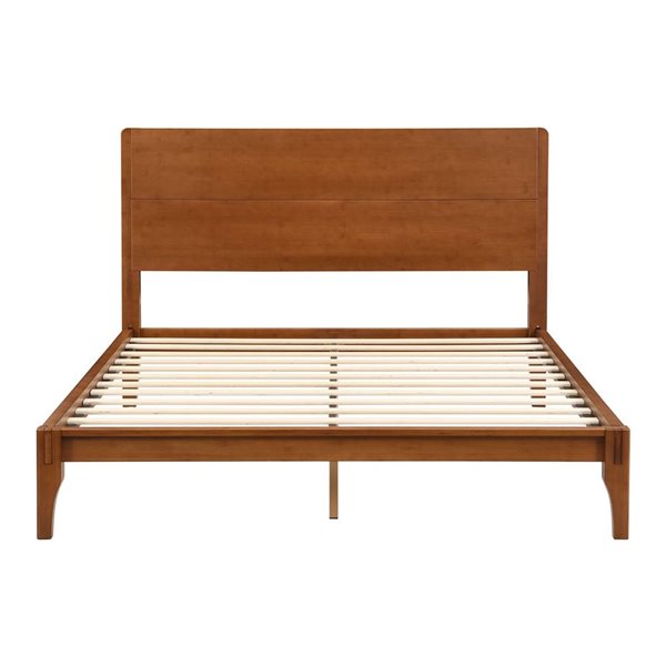 Best Selling Home Décor 64-in Mid Century Modern Solid Bamboo Queen Size Platform Bed with Wood Slat Support