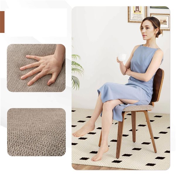 Set of 4 Costway Modern Armless Dining Chairs w/ Chenille Upholstery - Greige