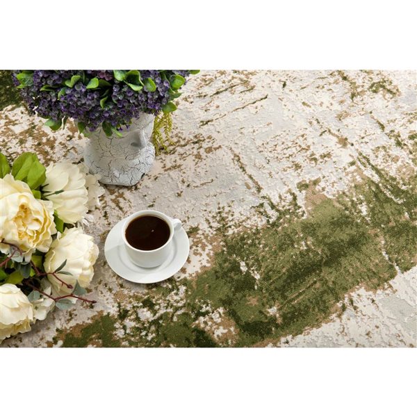 Rug Branch Vogue 2-ft x 4-ft Abstract Polypropylene Residential Indoor Doormat - Green