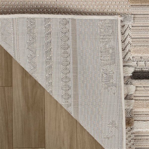 Rug Branch Maison 8-ft x 11-ft Hand-Loom Weaving Style Polyester Residential Indoor Area Rug - Beige