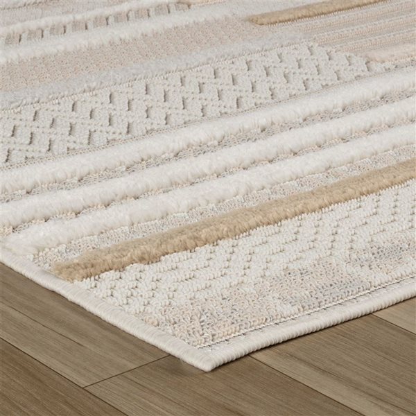 Rug Branch Maison 8-ft x 11-ft Hand-Loom Weaving Style Polyester Residential Indoor Area Rug - Beige